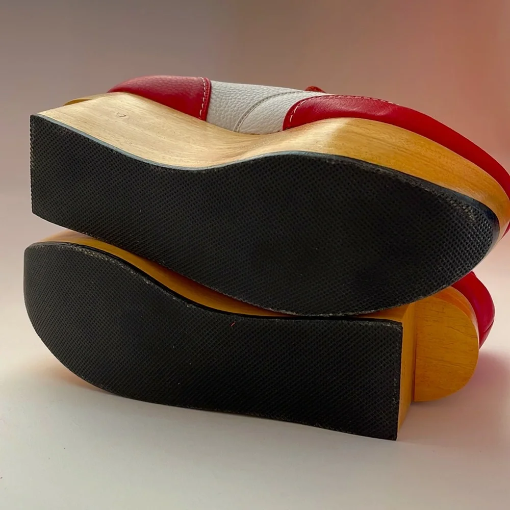 VIVIENNE WESTWOOD GOLD LABEL RED WHITE ROCKING HORSE GOLF SS09 NWT IT39 US8.5 - Picture 8 of 10